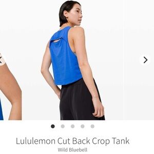 Lululemon Cut Back Wild Bluebell Pima Cotton Crop Tank Top
